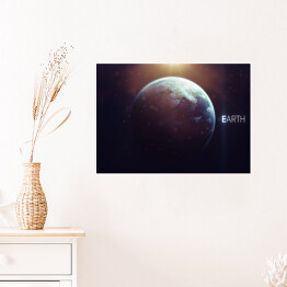 Plakat samoprzylepny Ziemia - planeta Układu Słonecznego w blasku światła