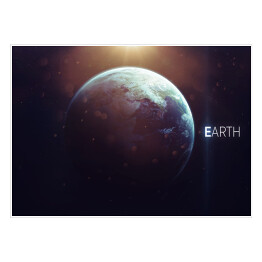 Plakat samoprzylepny Ziemia - planeta Układu Słonecznego w blasku światła
