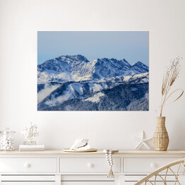 Plakat samoprzylepny Zimowy krajobraz górski