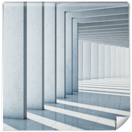 Fototapeta Nowoczesna hala betonowa z jasnymi kolumnami 3D
