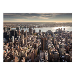 Plakat samoprzylepny Widok na Lower East Side na Manhattanie w pochmurny zmierzch