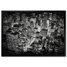 Plakat w ramie Jasne światła miasta Nowego Jorku, USA