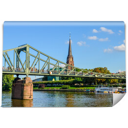 Fototapeta winylowa zmywalna Eiserner Steg - stary żelazny most nad rzeką Men we Frankfurcie