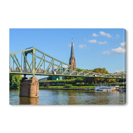 Obraz na płótnie Eiserner Steg - stary żelazny most nad rzeką Men we Frankfurcie
