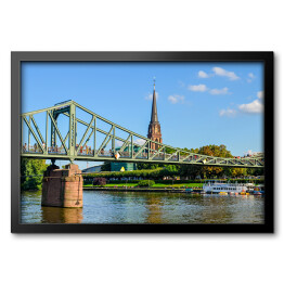 Obraz w ramie Eiserner Steg - stary żelazny most nad rzeką Men we Frankfurcie