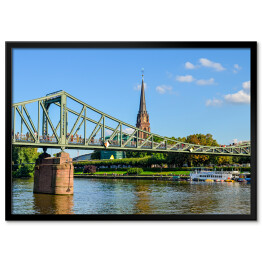 Plakat w ramie Eiserner Steg - stary żelazny most nad rzeką Men we Frankfurcie