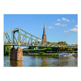Plakat samoprzylepny Eiserner Steg - stary żelazny most nad rzeką Men we Frankfurcie