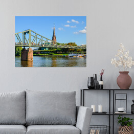 Plakat Eiserner Steg - stary żelazny most nad rzeką Men we Frankfurcie