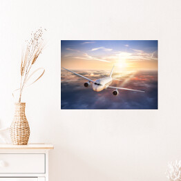 Plakat samoprzylepny Lot samolotem nad chmurami