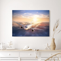 Obraz na płótnie Lot samolotem nad chmurami