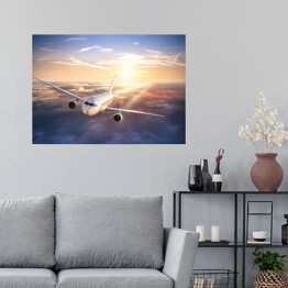 Plakat Lot samolotem nad chmurami