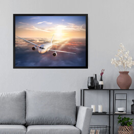 Obraz w ramie Lot samolotem nad chmurami