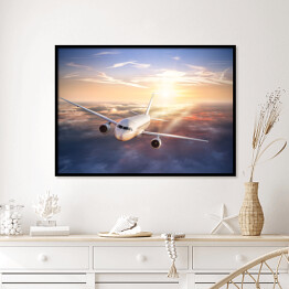 Plakat w ramie Lot samolotem nad chmurami