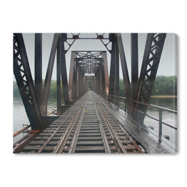Obraz na płótnie Żelazny most kolejowy nad rzeką