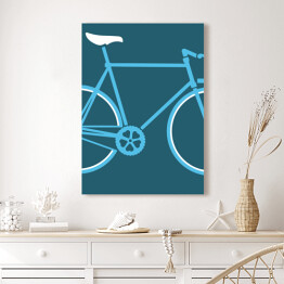 Obraz na płótnie Niebieski rower na granatowym tle
