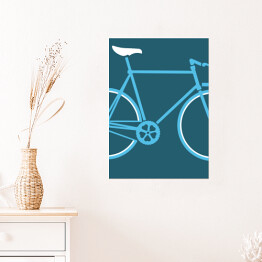 Plakat Niebieski rower na granatowym tle