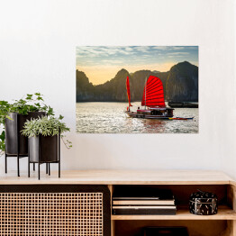 Plakat samoprzylepny Zatoka Ha Long, Wietnam