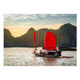 Plakat samoprzylepny Zatoka Ha Long, Wietnam