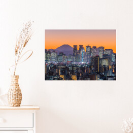 Plakat samoprzylepny Tokio i góra Fuji