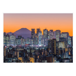 Plakat Tokio i góra Fuji