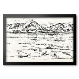 Obraz w ramie Lód na rzece - szkic