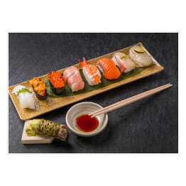 Plakat Autentyczne wykwintne paluszki sushi