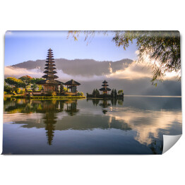Fototapeta Góra, jezioro i świątynia w Bali, Indonezja