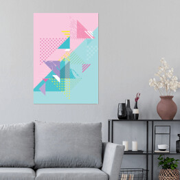 Plakat Różowe i błękitne trójkąty