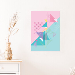 Plakat Różowe i błękitne trójkąty