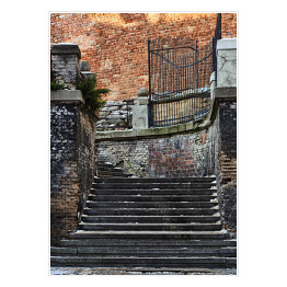 Plakat samoprzylepny Kamienne schody na Starym Mieście w Poznaniu