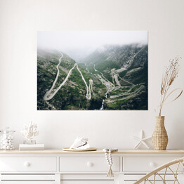 Plakat samoprzylepny Droga Trollstigen w Norwegi