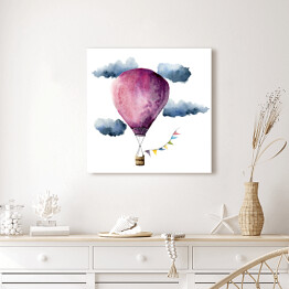 Obraz na płótnie Fioletowy balon na gorące powietrze