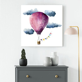 Obraz na płótnie Fioletowy balon na gorące powietrze
