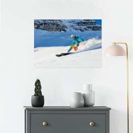 Plakat Sportowiec na śniegu