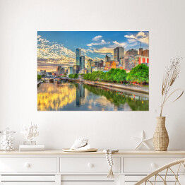 Plakat samoprzylepny Zmierzch nad rzeką Yarra w Melbourne, Australia