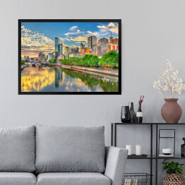 Obraz w ramie Zmierzch nad rzeką Yarra w Melbourne, Australia