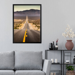 Obraz w ramie Niekończący się prosta droga w Parku Narodowym, Kalifornia, USA