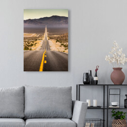 Obraz na płótnie Niekończący się prosta droga w Parku Narodowym, Kalifornia, USA