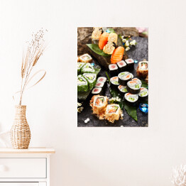 Plakat Japoński zestaw sushi