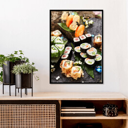 Plakat w ramie Japoński zestaw sushi