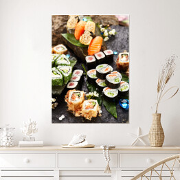 Plakat samoprzylepny Japoński zestaw sushi