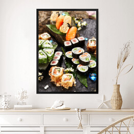 Obraz w ramie Japoński zestaw sushi