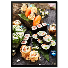 Plakat w ramie Japoński zestaw sushi