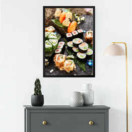 Obraz w ramie Japoński zestaw sushi