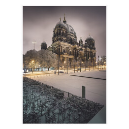Plakat samoprzylepny Katedra w Berlinie w zimie