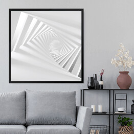 Obraz w ramie Jasny skręcony spiralny korytarz 