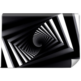 Fototapeta Ciemny skręcony spiralny korytarz 