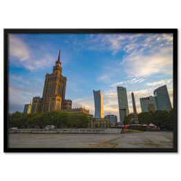 Plakat w ramie Warszawa z drapaczami chmur