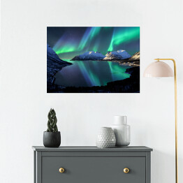 Plakat samoprzylepny Zorza polarna nad Norwegią