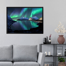 Obraz w ramie Zorza polarna nad Norwegią
